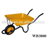 Wooden Decorative Construction Wheelbarrow Planter For Gardens